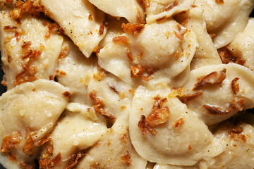 Homemade Varenyky Dumplings, Ukrainian Cuisine Texture