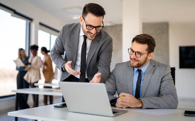 CEO executive manager mentor giving consultation on financial operations to colleague
