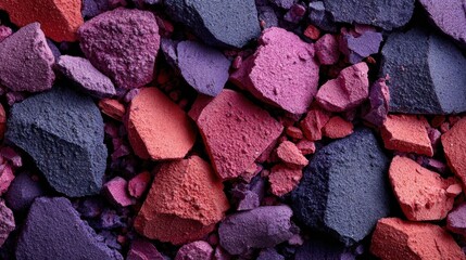 Textured Colorful Stone Chips in Shades of Purple and Red Background