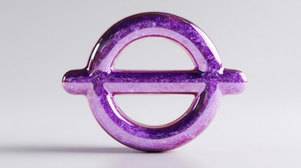 Glossy Purple Circular Icon with Open Center on a Clean Background