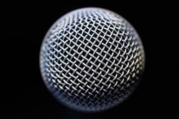 Macro Shot of a Professional Dynamic Microphone
