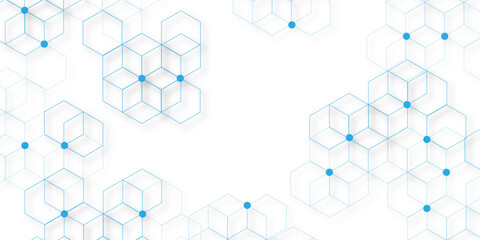 abstract geometric blue texture background. blue hexagon 3D background texture. 3d rendering illustration. Clear pattern abstract background hexagon .Futuristic abstract banner.	