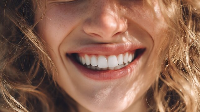 Woman Smiling with Beautiful Teeth.