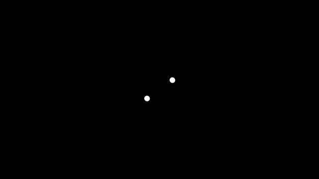 loading ui animation with orbiting dots merging and separating.