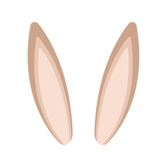 Icon. Bunny ears isolated on a white or transparent background. Vector illustration. Close-up element for Easter design decoration. © Elena Belunova