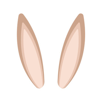 Icon. Bunny ears isolated on a white or transparent background. Vector illustration. Close-up element for Easter design decoration.