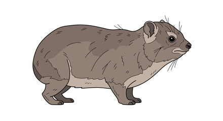 Obraz premium Illustration of a small brown rodent animal with detailed features.