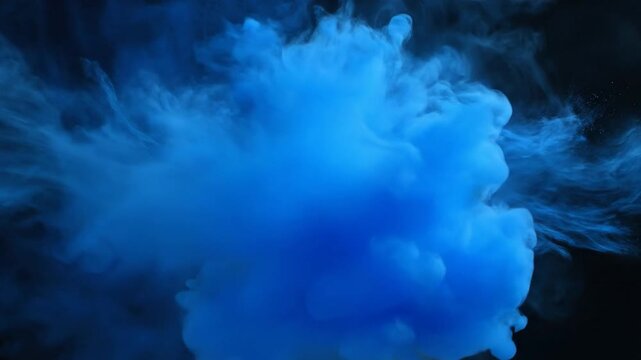 Blue smoke or fog effect, abstract background for overlay or texture, video element for motion graphics or visual effects