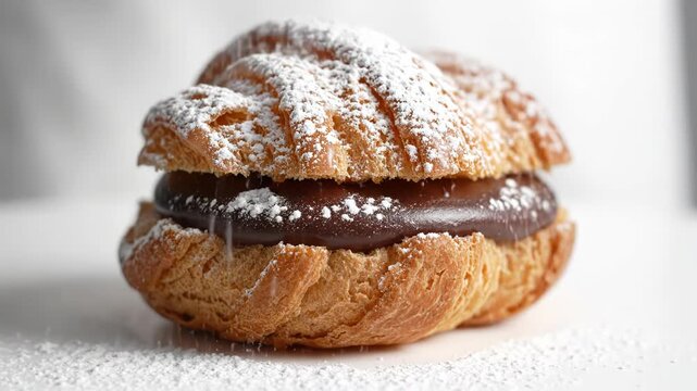 A chocolate eclair on a white background isolated on white background