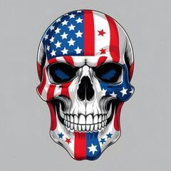 a vector image of a patriotic skull design adorned