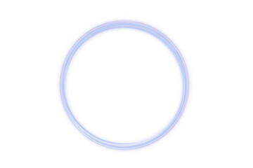 Fototapeta premium Glowing blue neon circle PNG featuring smooth light twirl, bright halo illumination and transparent background ideal for tech, sci-fi and abstract artwork 