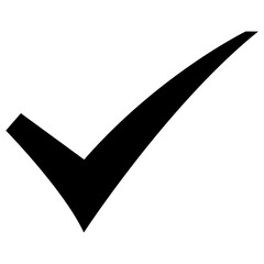 Black Check Mark Icon Isolated on White Background