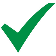 Green Check Mark Icon Isolated on White Background
