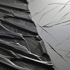 A high contrast black and white image featuring