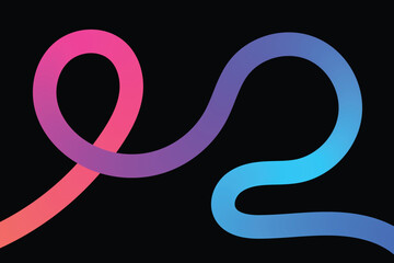 Obraz premium Abstract Neon Rainbow Wave Background. Gradient Ribbon Line Pattern. Modern Vector Graphic