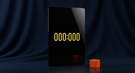 Digital Gym Timer: Sleek black screen with bright yellow display for workout tracking