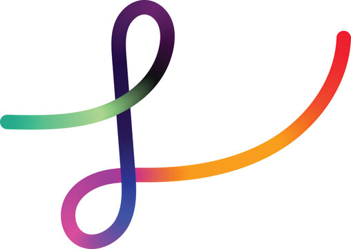 Illustration of colorful rainbow gradient musical eighth note symbol with vibrant hues and curves