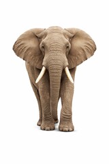 Obraz premium Majestic African Elephant Standing Tall in the Wild, Front View Portrait