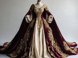 Renaissance ball gown with gold opulence