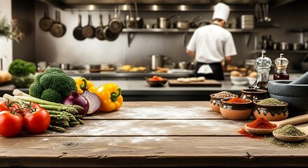 Chef Preparing Meal in Modern Kitchen.