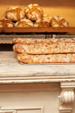Traditional coca de forner bread with artisanal touch