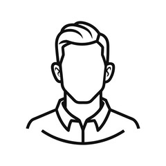 Obraz premium Outline vector illustration of a human face. 