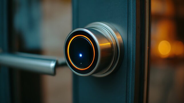 Smart Door Lock with Camera Lens.