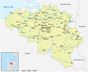 Obraz premium Overview map of the state of Belgium