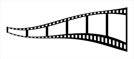 Fototapeta premium Film strip line icon in simple minimalist design. illustration of cinema frame, movie reel element, or photography symbol. Perfect for media.