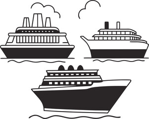 Obraz premium cruise ship vector illustration
