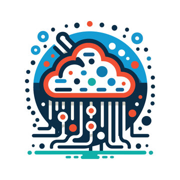 world meteorological day weather tech cloud flat solid vector