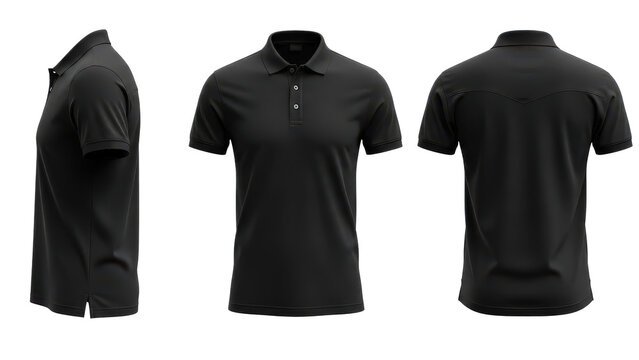 black polo shirt mens png polo shirt mockup png apparel clothing png front back view png transparent background image
