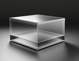 rectangle box mockup realistic transparent isolated