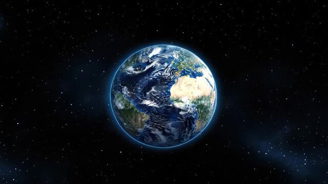 Different views of Earth are shown, highlighting land, water, and clouds from various angles as seen from space over time