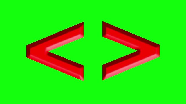 Coding Brackets Symbol Animation on Green Screen