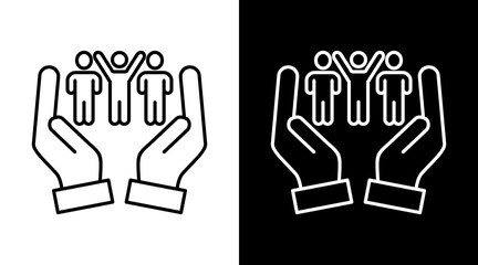 Obraz premium Supportive White Icon Set Design