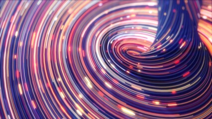 Fototapeta premium Energy abstract swirling curved swirl lines of glowing bright magical energy streaks and flying particles background