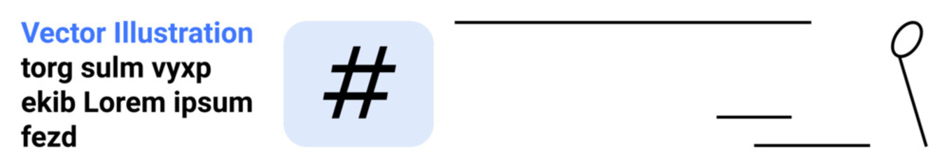 Obraz premium metadata tag on a light blue square, bold black text, abstract lines, circle element. Ideal for social media, digital trends, technology, branding, minimal design communication simple landing page