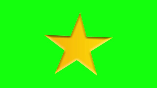 Gold Star Icon Animation on Green Screen &ndash; Favorite Rating Symbol Motion Graphic