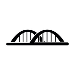 Obraz premium Minimalist black bridge icon isolated on white background vector illustration design architecture symbol