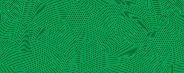 farm green banner, organic abstract background with fields. wavy green lines, natural organic products. ecology background. striped farmer green Pattern © Arif