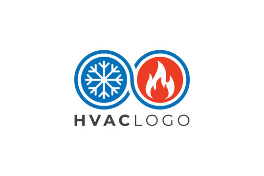 Cooling and Heating HVAC Logo Design for Air Conditioning and Climate Control Branding