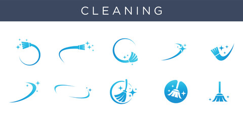 Modern Cleaning Logos Collection for Housekeeping and Janitorial Branding