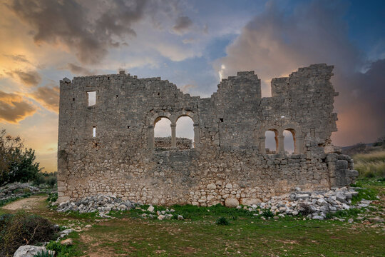 Kanlıdivane (Canytellis) Ancient City view in Mersin District of Turkey