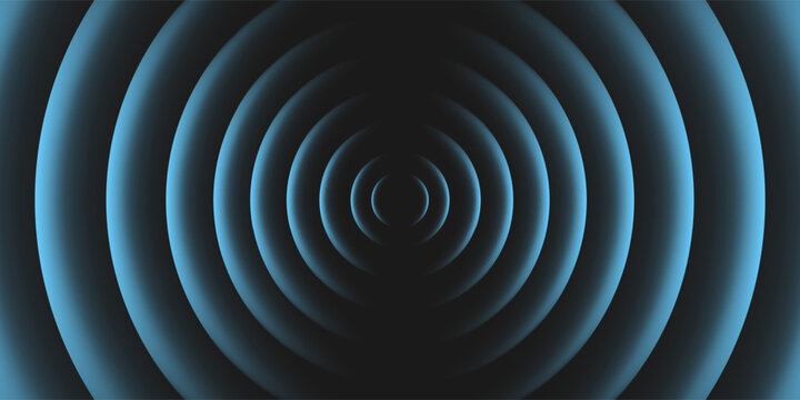 Sound wave. Signal concentric circle. Round light effect. Wifi range. Radio station signal. Water ripple with circle waves. A place or a painful point. Radar screen. Vector effect.