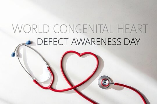 Heart Defect Awareness, Stethoscope shaped heart promoting congenital heart defect awareness.