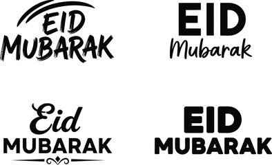 Obraz premium The image displays several variations of the islamic greeting eid mubarak in different styles and fonts presented on a white background