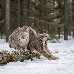 lynx in snow