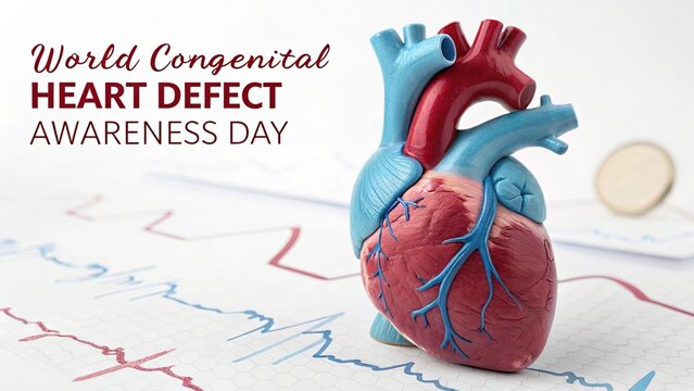 Heart Defect Awareness, Healthcare awareness design promoting congenital heart education globally.