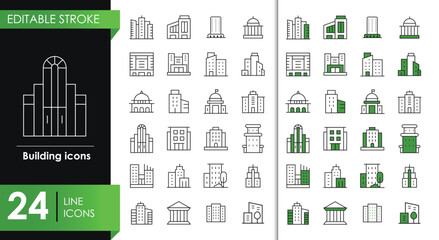 Building icons vector 